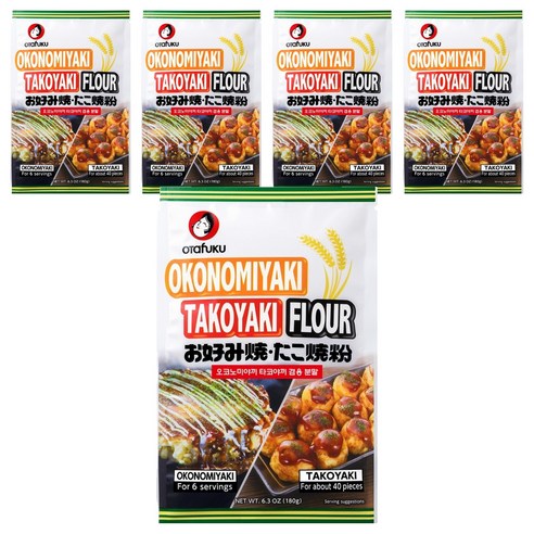 오타후쿠 오코노미야끼 타코야끼 겸용 분말, 180g, 5개