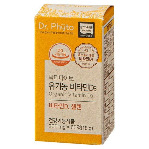 닥터파이토 유기농 비타민D3 18g, 60정, 1개