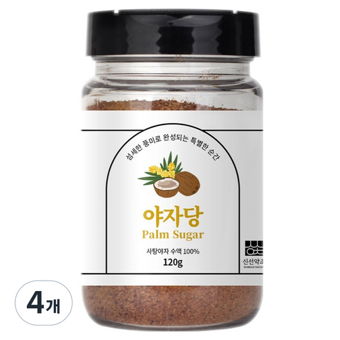 신선약초 비정제 야자당, 120g, 4개
