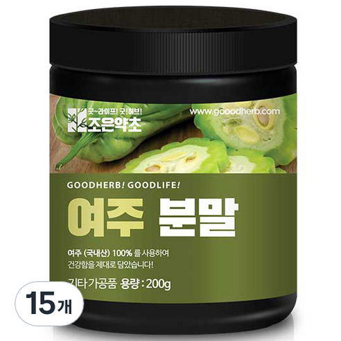 조은약초 여주 고과 여주 분말 가루, 200g, 15개
