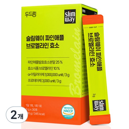 슬림웨이 두드림 파인애플 브로멜라인 효소, 2개, 30회분