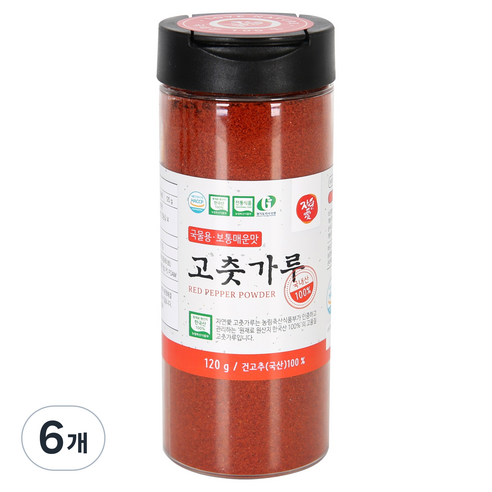 자연애고춧가루 국물용 고춧가루 PET, 6개, 120g