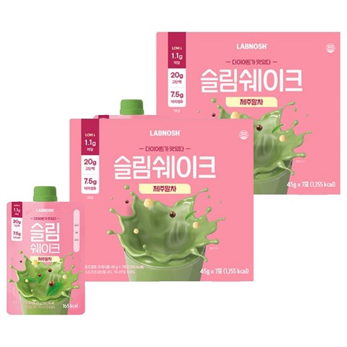 랩노쉬 슬림쉐이크 제주말차, 45g, 14개