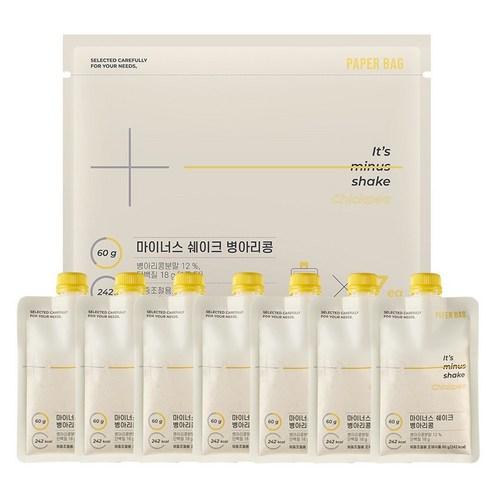 페이퍼백 마이너스 쉐이크 병아리콩 60g x 7포 x 1팩 1주분, 420g, 1개