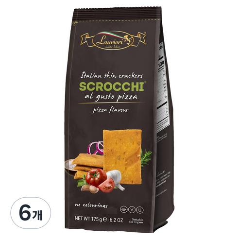 라우리에리마스터베이커스 스크로키 피자맛 크래커, 175g, 6개