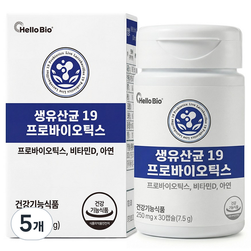 헬로바이오 생유산균 19 프로바이오틱스 7.5g, 5개, 30정