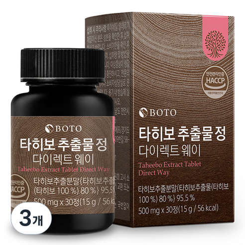 보뚜 타히보 추출물 정 다이렉트 웨이 15g, 30정, 3개
