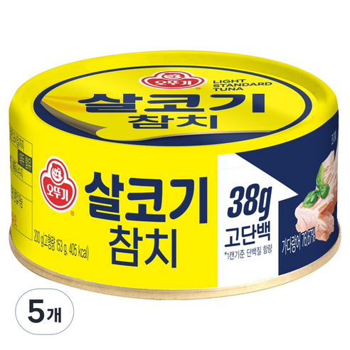 오뚜기 참치 살코기 통조림, 200g, 5개