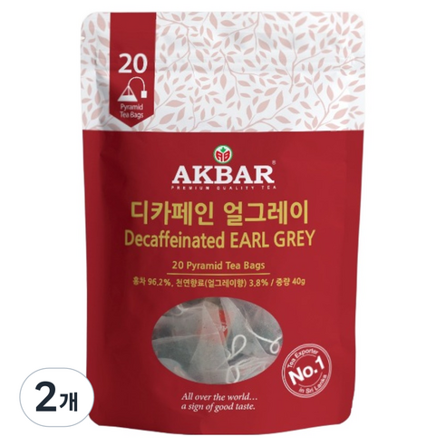 아크바 디카페인 얼그레이 홍차 피라미드 티백