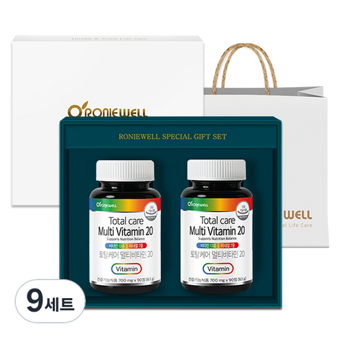 로니웰 토탈케어 멀티비타민 20 선물세트, 180정, 9세트