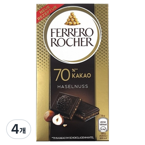 페레로로쉐 초콜릿바 헤이즐넛, 90g, 4개