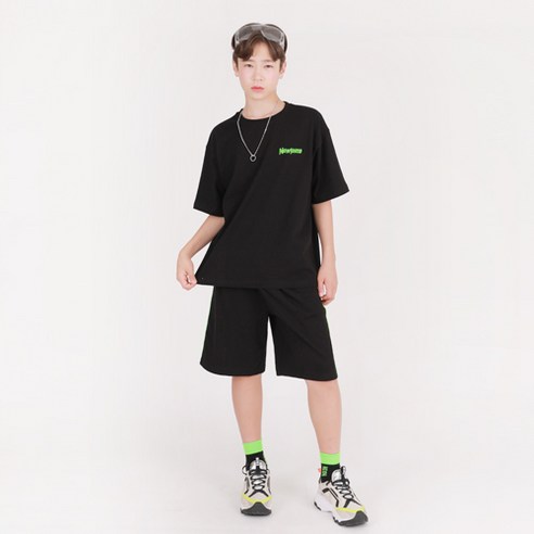 뉴틴즈 라운드넥 네온틴즈 5부 반바지 상하의 세트