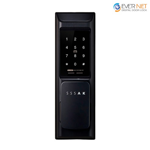 에버넷 무타공 푸시풀 도어락 에버플러스 AK-N102P 현관번호키 (번호+카드)