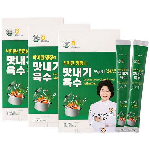 박미란 한식명장의 맛내기 육수 분말 스틱 천연재료 천연 멸치 야채 표고 조미료 다시마 다시팩 국물, 60세트, 1g