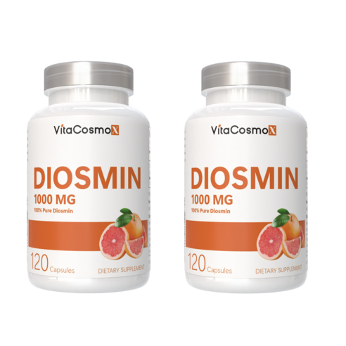 VitaCosmoX 디오스민 시트러스 콤플렉스 베인 서포트 바이오플라보노이드 과일 추출물 1000mg Best Diosmin 1000mg