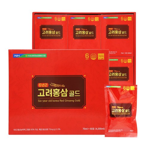 지리산마천농협 6년근 고려홍삼골드 70ml 60포 (쇼핑백 포함)
