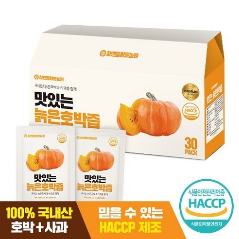 참앤들황토농원 맛있는 늙은 호박즙, 90ml, 60개