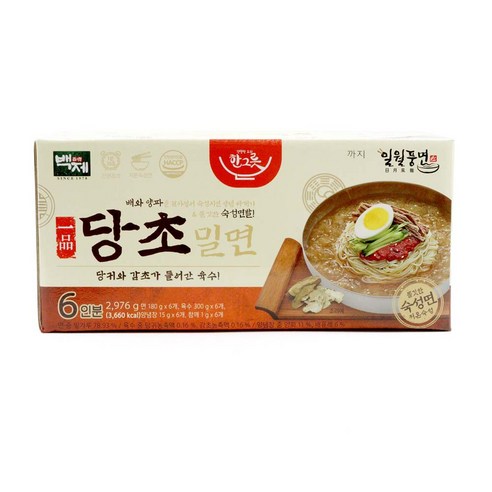 백제 당초 밀면 496g x 6개 일월풍면