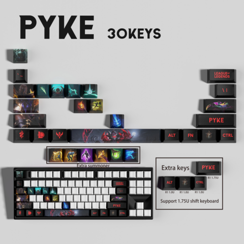 잼토이 리그오브레전드 키캡 30피스 키보드 게이밍 굿즈 커스텀 PBT