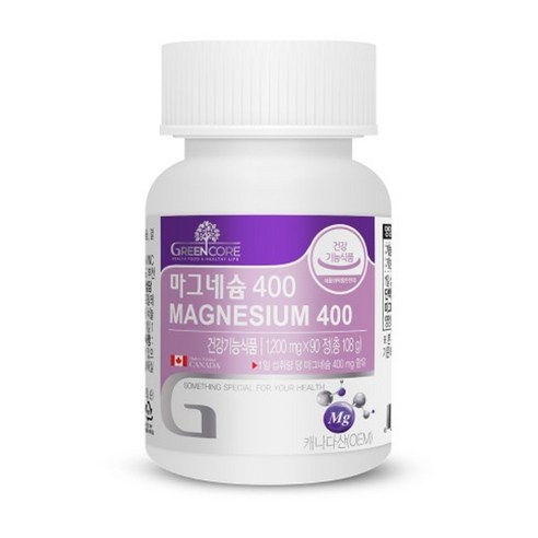 GREEN CORE 마그네슘 400 1200mg MAGNESIUM 400mg 90정, 90정, 1개