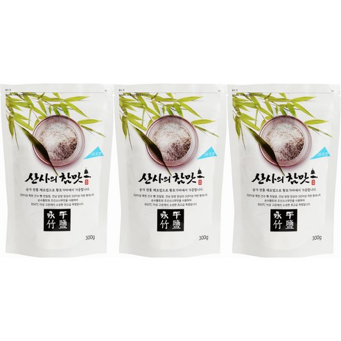 산사의참맛 3회죽염 세번구운 소금 분말 가루 300g, 3개, 300g