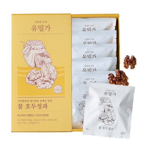 유밀가 수제 꿀 호두정과 30g 6개입, 1세트, 1개, 180g