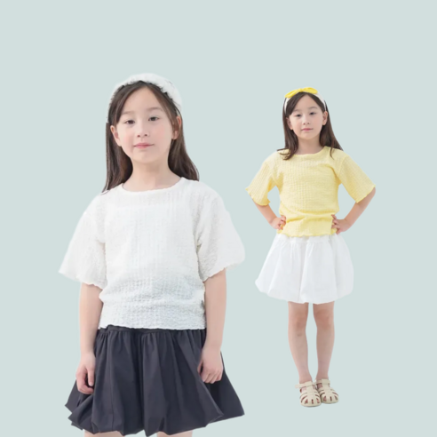 아동복 여아 상하세트 여름 티셔츠 볼륨 스커트 코디 키즈 데일리