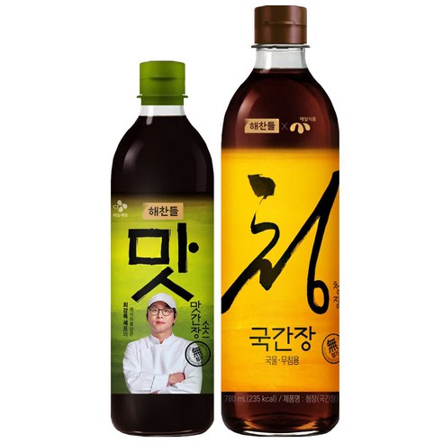 해찬들 맛간장 + 청장(국간장), 2세트, 1.23L