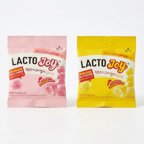 락토조이 구미젤리 복숭아맛 + 망고맛 600g, 25g, 6개