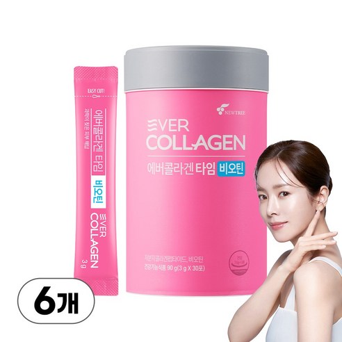 [타임세일]에버콜라겐 타임 비오틴 3g x 30포 x 6통수량제안, 한정수량