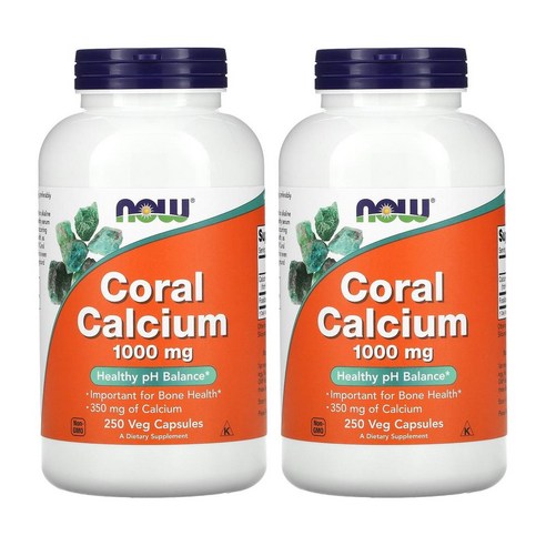 [1+1] Now Foods 나우푸드 산호칼슘 1000 mg 250베지캡슐 코랄칼슘 Coral Calcium 베지캡슐 2개