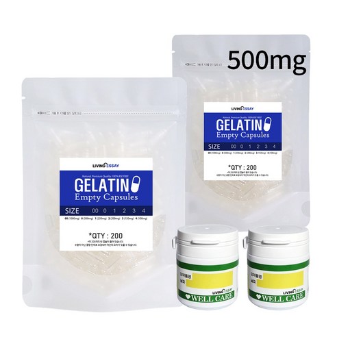 [식약처허가] 젤라틴 공캡슐 비스프리 할랄 인증 실리카겔 약통 포함, 1개, 500mg