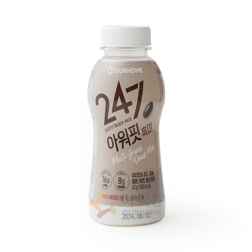 [먹깨비네] 아워홈 아워핏흑미43g 간편한식사대용식 보틀형 한박스