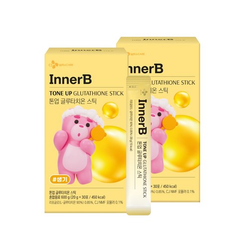 CJ 벨리곰X이너비 톤업 글루타치온 스틱, 2개, 20g