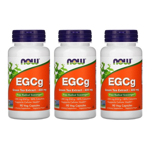 [2+1] Now Foods 나우푸드 녹차 추출물 EGCG 400 mg 90정 카테킨 그린티 고약사 약들약 베지캡슐 3개