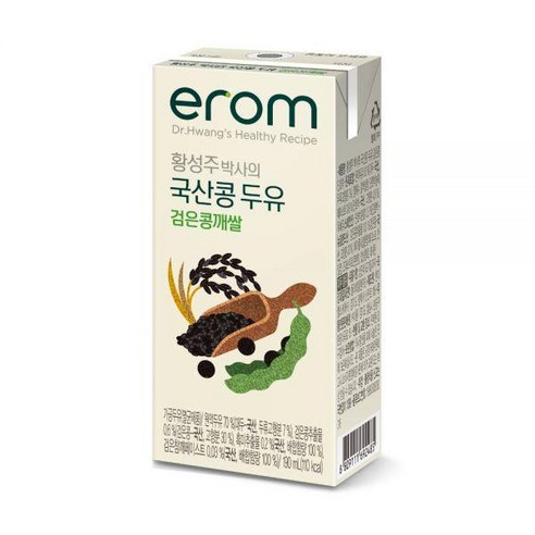 이롬 황성주 국산콩 두유 검은콩깨쌀, 16개, 190ml