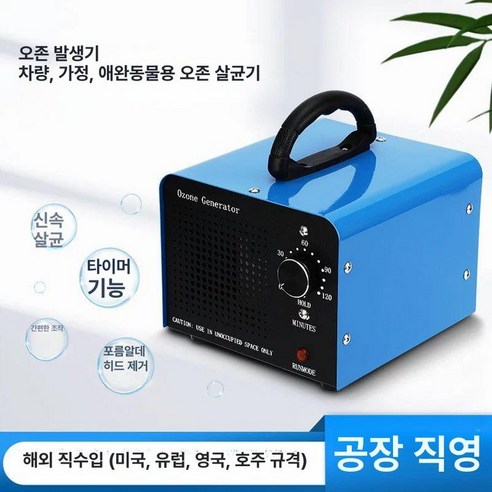 차량용 오존소독기 공기정화기 알데히드 제거 탈취 살균 가정용, 110V 10g 오존 블루, 기본 모델명/품번