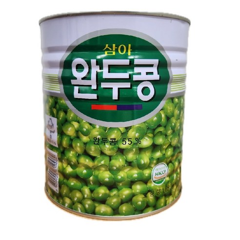 삼아  완두콩 3Kg X6캔 완두콩통조림 완두콩캔 대용량완두콩 스프용완두콩 샐러드용완두콩 떡고명완두콩