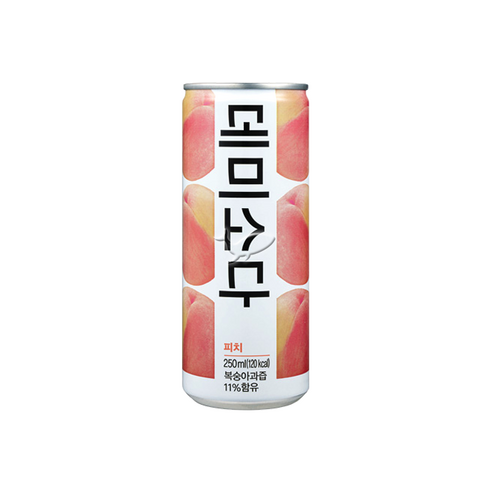데미소다 피치 탄산음료, 250ml, 1개