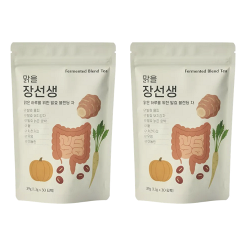 맑을장선생 특허 발효 차 부드럽고 구수한 차, 2개, 30개입, 1.3g