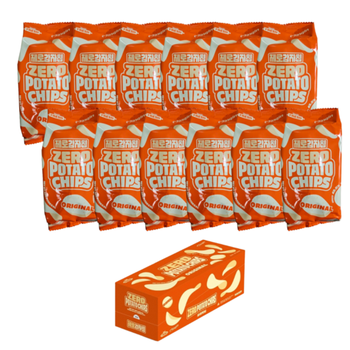 제로감자칩 35g 오리지널,양파맛 개별포장12봉 1박스, 420g, 1박스