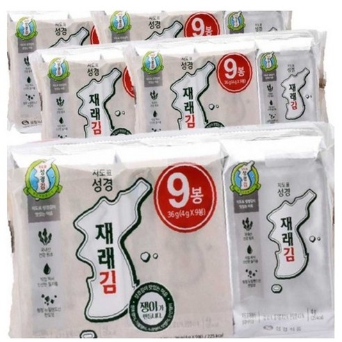 지도표성경 재래 식탁김 도시락김 4 g 9개입
