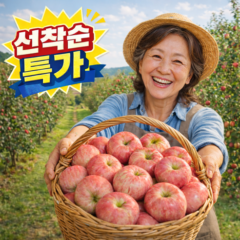 [선착순특가] 100박스한정 우수농가직송 아삭달콤 부사사과
