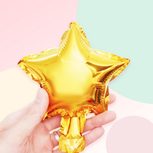 [예쁨주의지호] 대형 입체 우주풍선 /우주인풍선/UFO풍선/로켓풍선/지구풍선/우주풍선, 별풍선_소형5인치_골드