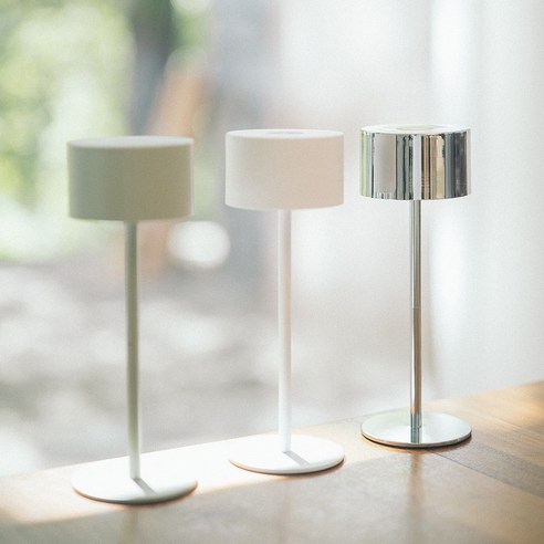 CODE9 무선 LED 미니 스탠드형 침실 모노 무드등, 벨+실버