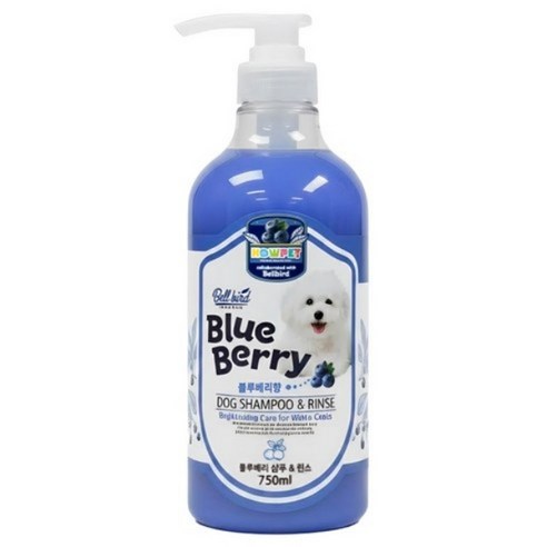 하우펫 블루베리 애견용 샴푸 린스 겸용 750ml 강아지 반려견 백모견용 미용용품, 1개입, 1개