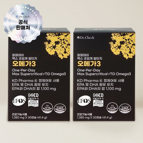 닥터체크 원퍼데이 맥스 초임계 알티지 오메가3, 30정, 2박스