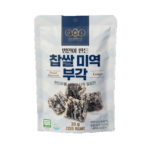 오희숙전통부각 찹쌀 미역 부각, 30g, 8개