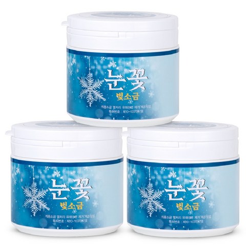 눈꽃빛 미네랄 용융소금 1200도 천일염 소금물 알칼리소금, 500g, 3개