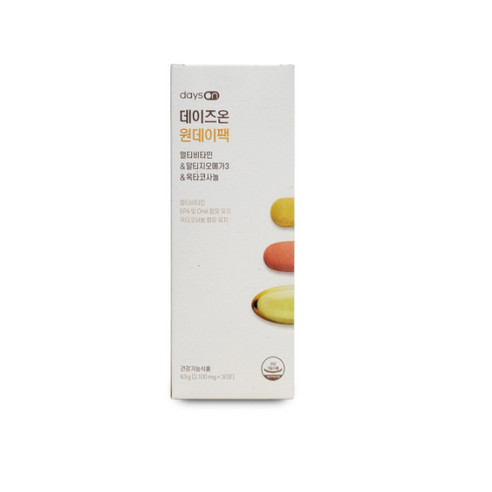 [데이즈온] 하루한포! 원데이팩 멀티비타민+알티지오메가3+옥타코사놀 (1포*2100mg)